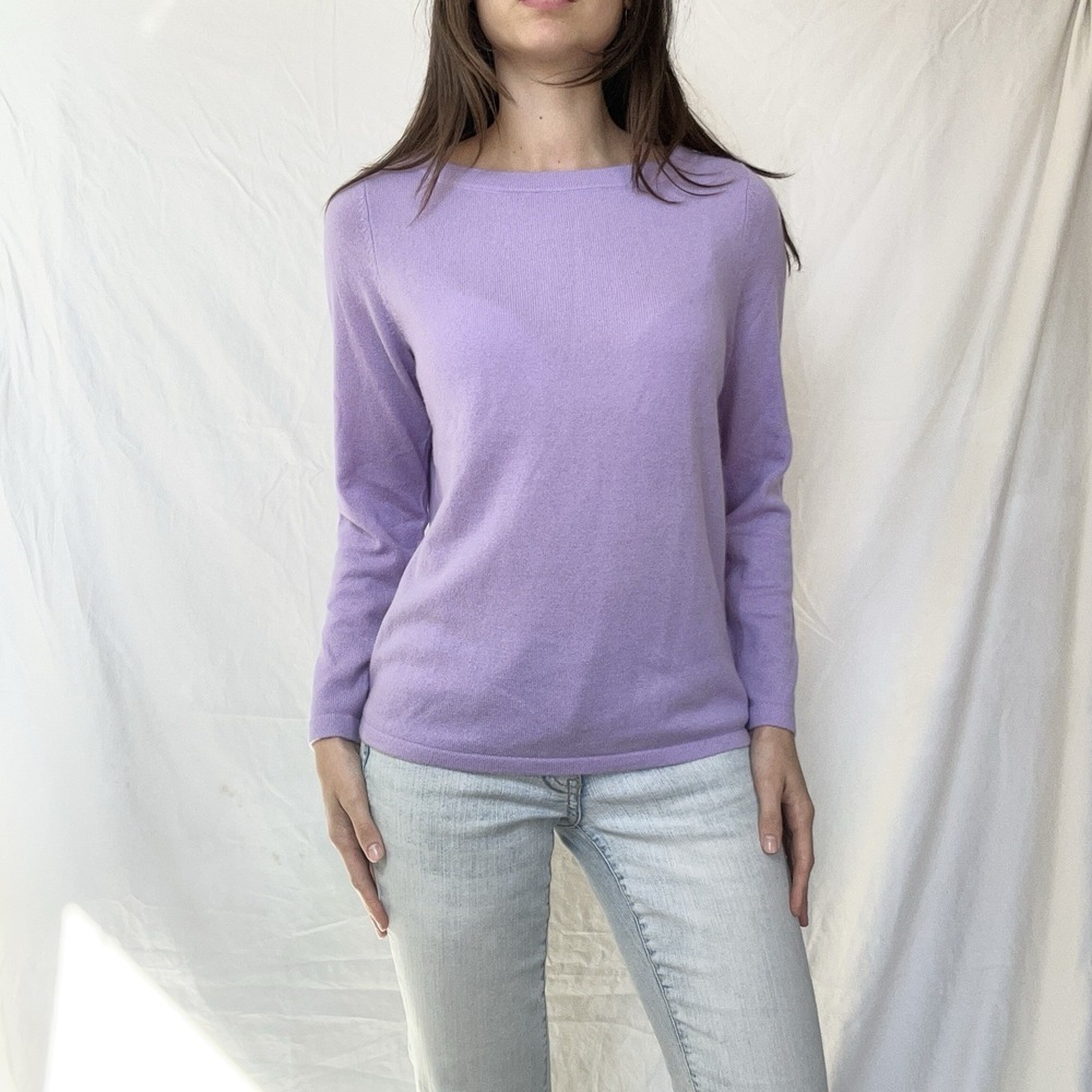 Talbots Petite Pure Cashmere Long Sleeve Pullover Sweater Quiet Luxury Parisian